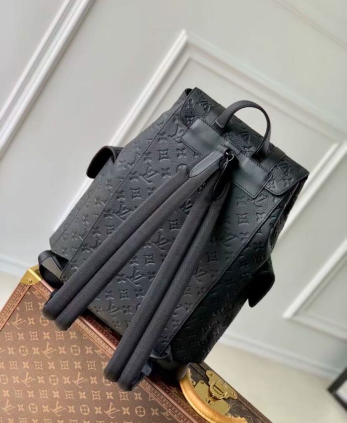 LOUIS VUITTON CHRISTOPHER Logo Printed Backpack Men's Black