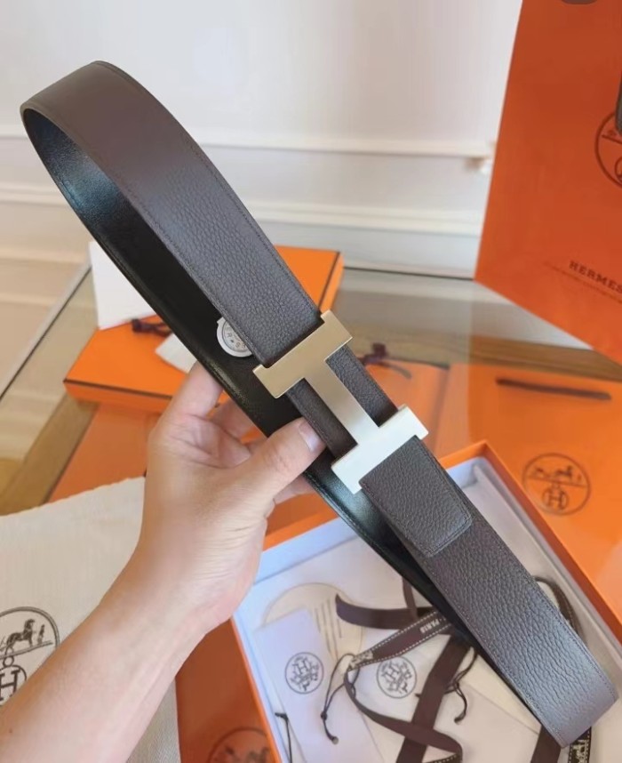 Hermes Mini Constance or calfskin ladies belt Gold/Nata