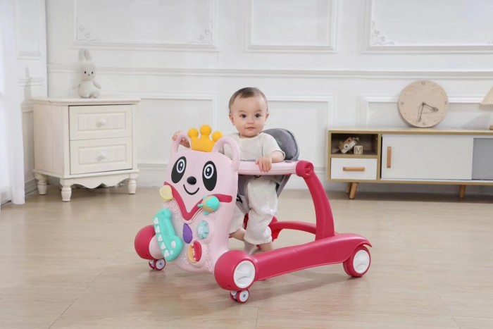 0325Jរទេះរៀនដើរ មានភ្លេង បត់ តោងដើរ មានក្រណាត់ទ្រជើង សារ៉េល្បឿនបាន