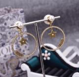 DE126  Classic five-pointed star pearl stud earrings