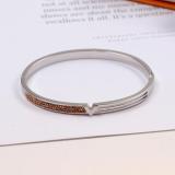 LVB34  Exquisite stainless steel gold-plated diamond jewelry L bracelet