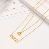 GCN13 Double-layer classic letter long necklace