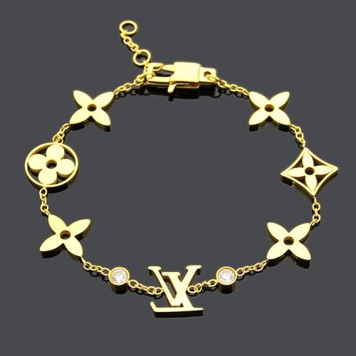 LVB89 316L steell gold plated bracelet flower shell bracelet
