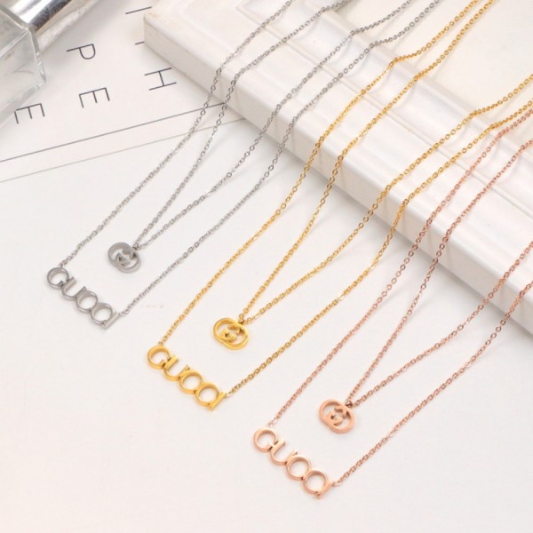 GCN13 Double-layer classic letter long necklace
