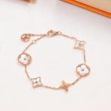 LVB79 316L steell gold plated bracelet flower shell bracelet