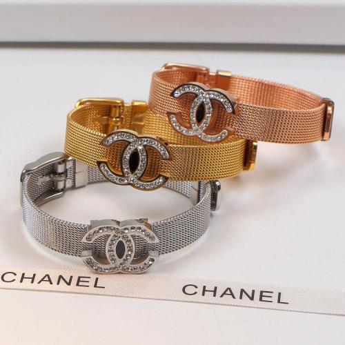 CB18  Fine stainless steel gold-plated jewelry CH bracelet