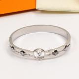 LVB126  Round Diamond Hollow Letter Titanium Steel Couple Bracelet