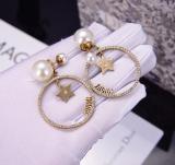 DE126  Classic five-pointed star pearl stud earrings