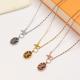 LN35  Classic letter long round medal necklace