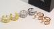 CHE112  Fragrant Fragrant Diamond Hollow Semicircle Logo Earrings