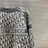 DIC89  Men's and women's r full letter logo indirect striped jacquard crew neck sweater