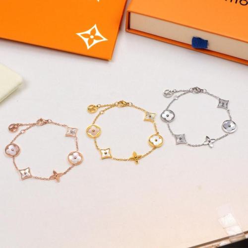 LVB79 316L steell gold plated bracelet flower shell bracelet