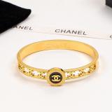 CHB58   Women's Three-dimensional Letters Black 18K Plated Titanium Steel Hollow Bracelet