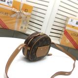 GLP201 Classic Women's Shoulder Bag Round Leather Crossbody Bag 18x16x6x5CM