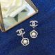 CHE123   Women's crystal inlaid flower earrings