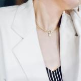 DIN16  Classic women's three-layer chain pearl necklace