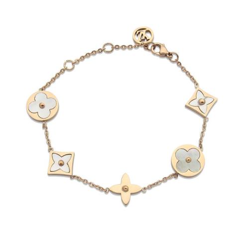 LVB88 316L steell gold plated bracelet flower shell bracelet