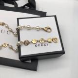 GN102  Finished metal ring type initials pearl necklace bronze