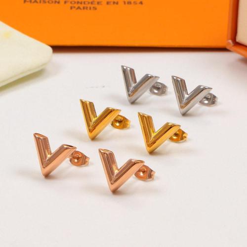 LVE22 316 stainless steel Fashion V LOGO Earrings