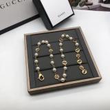 GN102  Finished metal ring type initials pearl necklace bronze