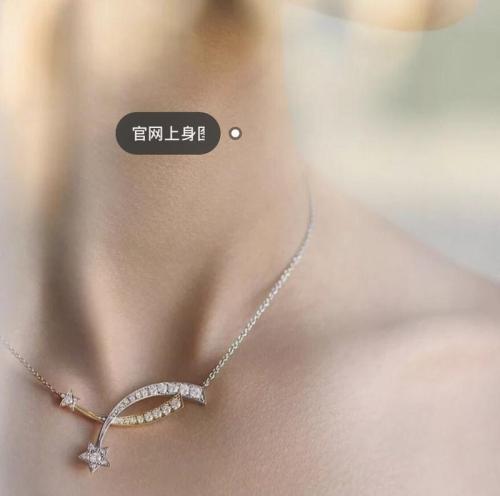 CHN37  Fashion high quality women's meteor two-tone cross necklace