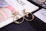 DE126  Classic five-pointed star pearl stud earrings