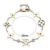 LVB89 316L steell gold plated bracelet flower shell bracelet