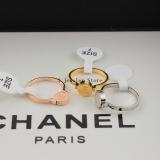 CHR17  Titanium steel round couple letter medal event ring
