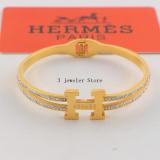 HB42  Exquisite stainless steel gold-plated jewelry H bracelet