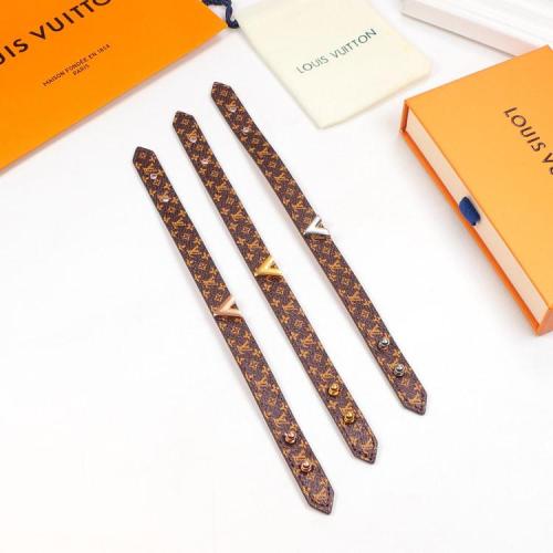 LVB83  flower leather letter Pendant Bracelet 316L steel women