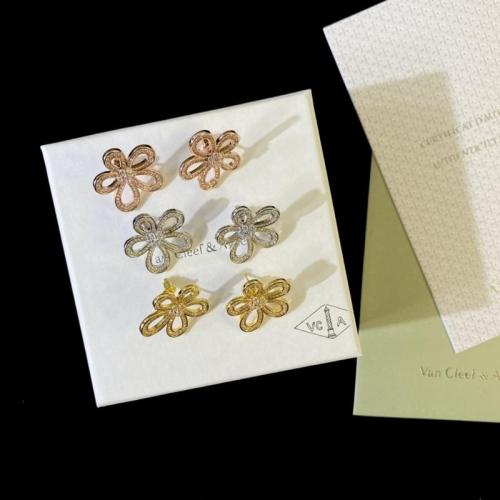 VAE25 Classic flower high carbon diamond full diamond earrings