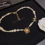 CHN79  Flower inlaid pearl necklace, sweet and fresh style