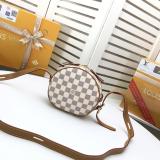 GLP201 Classic Women's Shoulder Bag Round Leather Crossbody Bag 18x16x6x5CM