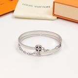 LVB127  Four Leaf Flower Hollow Titanium Steel Bracelet