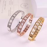 VAB6 Fashionable high quality four leaf flower bracelet gold plated