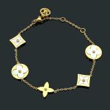 LVB88 316L steell gold plated bracelet flower shell bracelet