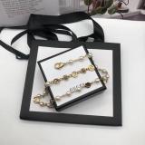GN102  Finished metal ring type initials pearl necklace bronze