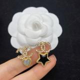 CHE124  Women's Heart Heart Star Asymmetrical Mandarin Duck Stud Earrings