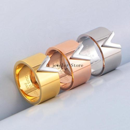 LVR9 316L steel gold plated high quality ring  men and women jewelry for gift
