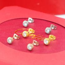 CAE20 Round diamond diamond stud earrings for men and women