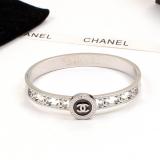 CHB58   Women's Three-dimensional Letters Black 18K Plated Titanium Steel Hollow Bracelet