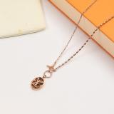 LN35  Classic letter long round medal necklace