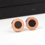 BVE10  12MM Black and white shell earrings jewelry