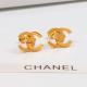 CHE16 double C Gold Plated ear studs