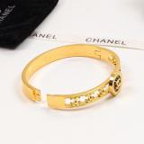 CHB58   Women's Three-dimensional Letters Black 18K Plated Titanium Steel Hollow Bracelet