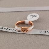 CHR14  Titanium steel double C letter narrow couple ring