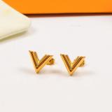 LVE22 316 stainless steel Fashion V LOGO Earrings