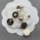 CHE20  Black Enamel Crystal Stud Earrings