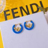 FE3  Fashionable metallic light-sensitive surface F letter color dripping earrings