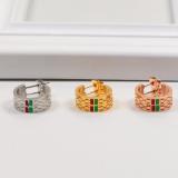 GE50 Half-circle letter titanium steel plated 18K rose gold women's color gold earrings